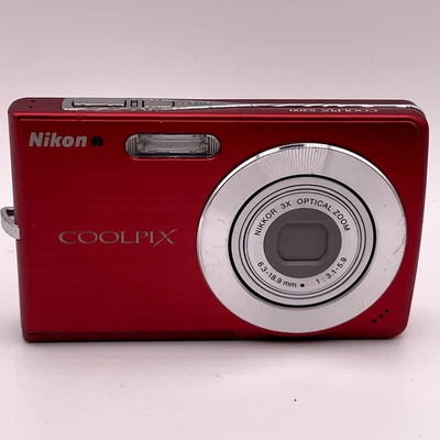 Nikon Coolpix S200 2.0MP Digital Camera – Red – Tested Working - Image 1 of 4