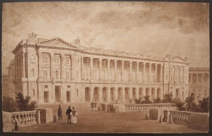 Hôtel de la Marine. Early 19th c. watercolour. Watermark for 1828. Unattributed. - Picture 1 of 6