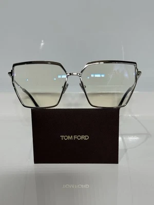 Gafas Tom Ford TF 5946B 016 plateadas para mujer metal bloque azul 57 mm Foto 1 de 4