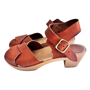 Bryr Clogs Emma Crossover High Heel hellbraun Leder Gr. 38 - Bild 1 von 9