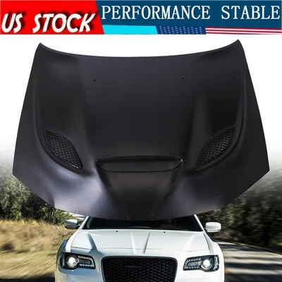 for 2011-2023 Chrysler 300 300C 300S SRT Hellcat style vented Hood ALUMINUM - Image 1 of 4
