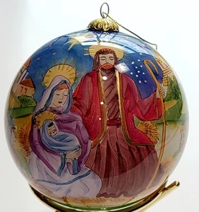 Pier 1 Li Bien Glass Ornament Nativity 2005 Ornament And Box Only - Picture 1 of 3