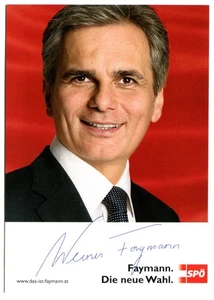WERNER FAYMANN Signed 4x6 Photo Authentic Autograph ~AUSTRIAN CHANCELLOR~ - Picture 1 of 1