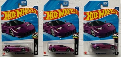 Hot Wheels 94 Bugatti EB110 SS Die-Cast Car, Lot of 3 - Image 1 of 4