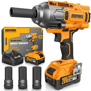ALLOYPOWER Avvitatore a percussione senza fili senza spazzole, 1475 ft-lbs (2000N.m), 1/2 altezza... - Foto 1 di 7