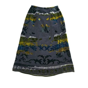 Boston Proper Floral Velvet Burnout Maxi Skirt, Size 8, Evening Whimsigoth - Picture 1 of 13