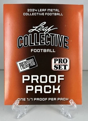 2024 Leaf Collective Football Press Pass & Pro Set 1/1 Pre Production Proof Pack
