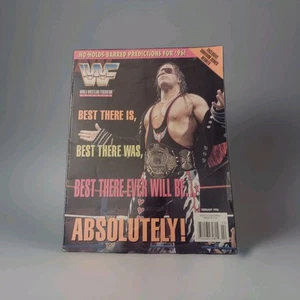 FEBRUARY 1996 WWF WRESTLING MAGAZINE BRET HART GOLDUST SUNNY With CARDS - Picture 1 of 6