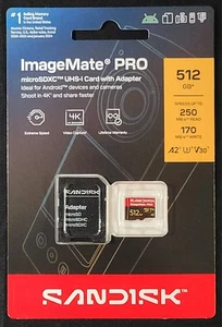 SanDisk ImageMate Pro 512GB microSDXC – UHS-I U3 A2 V30, 250/170MB/s, Waterproof - Picture 1 of 2