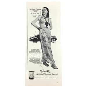 1946 Valvoline Motor Oil PRINT AD Resort Vacation 40s Women's Fashion Harem Pant - Picture 1 of 2