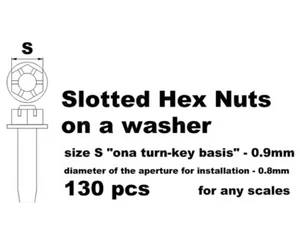 RESIN .9mm SLOTTED HEX 'N STUD ON WASHER, 130pcs for TAMIYA AOSHIMA DOYUSHA REVE - Picture 1 of 1