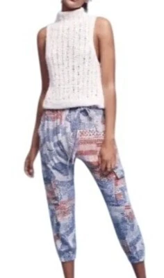 Pantalones Jogger Hei Hei Anthropologie Nouveau Harén Talla XL Grande Rojo Azul Foto 1 de 4