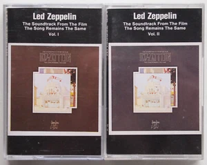 LED ZEPPELIN - SONG REMAINS (SWANSONG K489402) EUROPE 2x CASSETTE SET RE. CLEAR - Picture 1 of 4