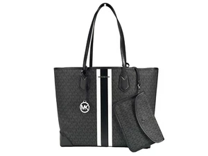 Michael Kors Eva Large Stripe Travel Tote Bag Plus Pouch - Picture 1 of 5