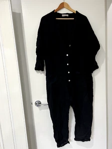 Mono J&S Millenium Manga Larga Lino Negro Talla L Hecho en Italia - Imagen 1 de 8