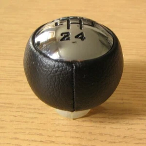 Leather Gear Shift Knob 5 Speed for Peugeot 308 2007-2013 Citroen C4 2010+ - Picture 1 of 4