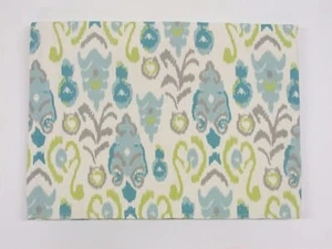 Custom Made Tablecloth ~ Ikat Blue Gray Green Ivory ~ 34 X 50 Rectangular NEW - Picture 1 of 2