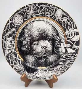Neufundland Club of America Hundeteller limitierte Auflage Kunstwerk von Linda Hiestand - Bild 1 von 8