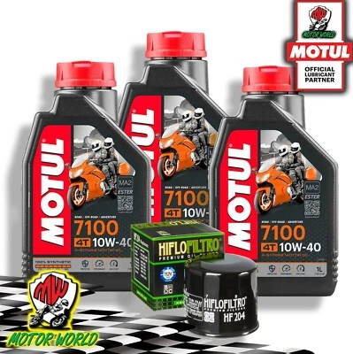 TAGLIANDO 3 L MOTUL 7100 10W40 + FILTRO HIFLO TRIUMPH STREET TRIPLE 675 2010