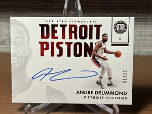2017-18 Panini Encased Scripted Signatures Andre Drummond Red /25 Pistons