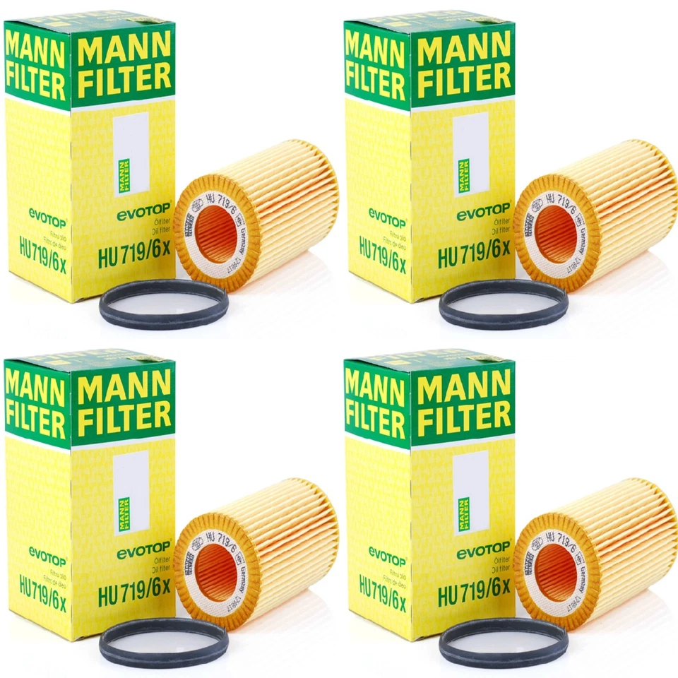 Filtro Mann HU 719/6 x Paquete de 4 - Filtro de aceite OE Audi Volkswagen Foto 1 de 4