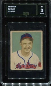 1949 Bowman #78 Sam Zoldak Cleveland Indians - Rookie Card - GMA 3 VG - Picture 1 of 2