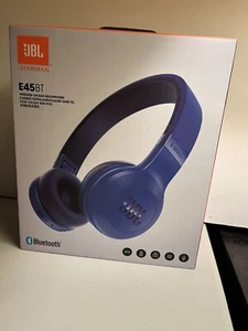 JBL E45BT Blue Bluetooth Wireless On-Ear Headphones - New - Picture 1 of 2