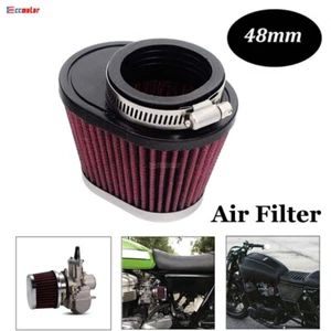 Universal Motorcycle Racer 48mm Inlet Cold Air Intake Tapered Air Filter Cleaner - Picture 1 of 12