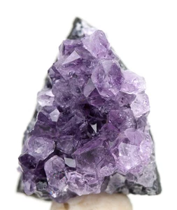 AMETHYST QUARTZ Crystal Cluster Mineral Specimen Geode Section w/ ID Card - Picture 1 of 7