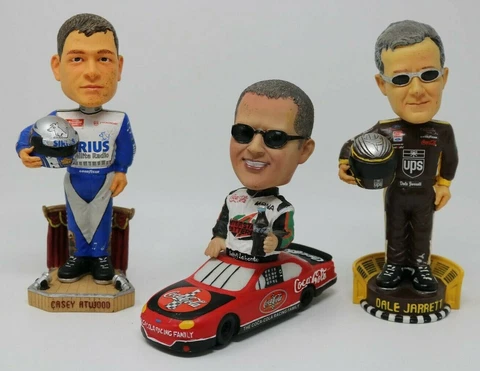 NASCAR Bobble Head Nodder Lot of 3 Casey Atwood, Dale Jarrett & Bobby Labonte Cover