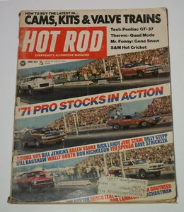 Hot Rod Magazine June 1971 Pro Stocks in Action Pontiac GT-37 Drag Race Cover - Imagen 1 de 12