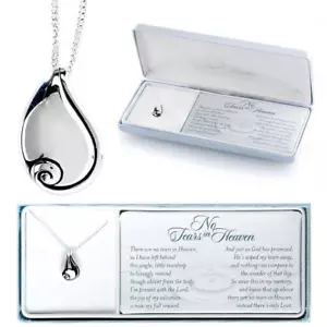 'No Tears In Heaven' Necklace W/18" Chain Silver Plated - Picture 1 of 1