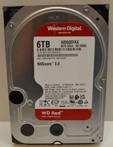 Western Digital WD WD60EFAX Red SATA/600 Serial ATA 6TB Hard Disk Drive #2 - Afbeelding 1 van 8