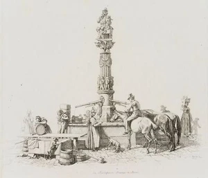 J. KLEIN (1792-1875), Der Kindlifresser-Brunnen in Bern, 1820, Rad. Romantik - Bild 1 von 4