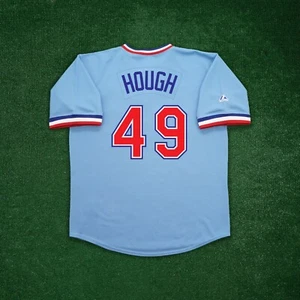 Charlie Hough 1980 Texas Rangers Cooperstown Men's Blue Road Throwback Jersey - Picture 1 of 7