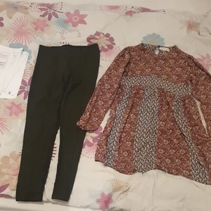 Zara girls midi Dress13-14 yrs And Jeggings 12-13yrs - Picture 1 of 4
