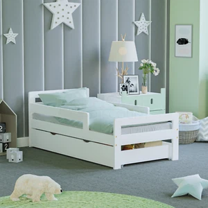 SALE Toddler Bed With Storage Children Furniture White - Picture 1 of 12
