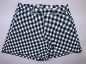Old Navy High Rise Pixie Shorts Womens 10 Black White Gingham Smooth Pockets - Picture 1 of 5