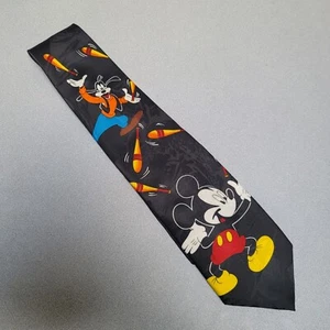 Vintage Mickey Mouse & Goofy Men's Black Tie Disney Balancine Inc. New NOS - Picture 1 of 3