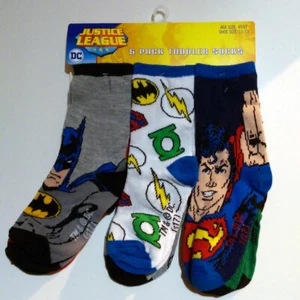 DC Justice League Jungen 6 PAAR Crew-Socken Baby/Kleinkind/Kleinkind Säugling 0 ~ 24 Monate - Bild 1 von 10