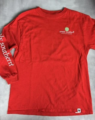 Camiseta Simply Southern vermelha manga longa tamanho juvenil média Natal corujas 0107 - Imagem 1 de 4