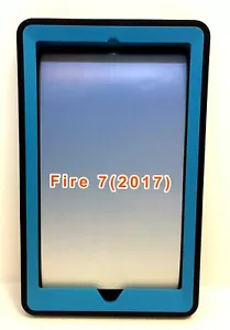 Custodia cover supporto posteriore antiurto 2017 Fire 7 tablet nero e blu - Foto 1 di 6