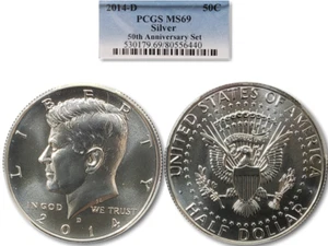2014-D Kennedy Half Dollar 50c Silver PCGS MS-69 50th Anniversary Set KVEInvest - Picture 1 of 8