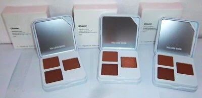 GLOSSIER MONOCHROMES EYESHADOW TRIO TEAK x 3 BUNDLE - ALL NEW & BOXED - Image 1 of 4