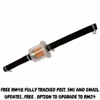 MACHINETEC Fuel Pipe Hose, Filter & Clips Fits Most Ride On Lawnmowers Braided Fuel Pipe
