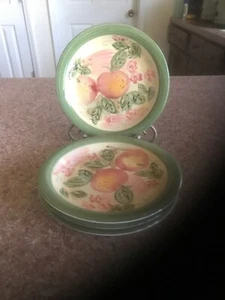 Four Vtg Handpainted Gibson Bread Butter Plates - Picture 1 of 6