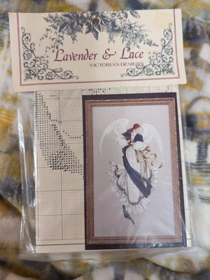 Lavender & Lace Cross Stitch Pattern "Angel of Hope" - Image 1 of 3