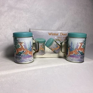Vintage Winter Hirsch Blech Salz und Pfefferstreuer von JSNY - Bild 1 von 7