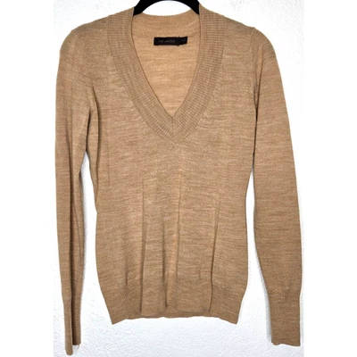 The Limited Sweater Womens Small Tan Merino Wool V Neck Lightweight Top Minimal - Image 1 of 4