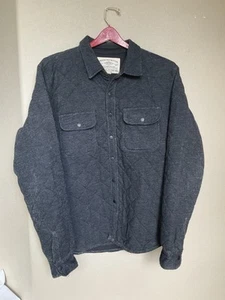American Eagle Outfitters Mens Quilted Snap Up Jacket Pockets Long Sleeve LARGE - Picture 1 of 5